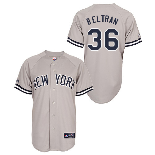 Carlos Beltran #36 Youth Baseball Jersey-New York Yankees Authentic Road Gray MLB Jersey